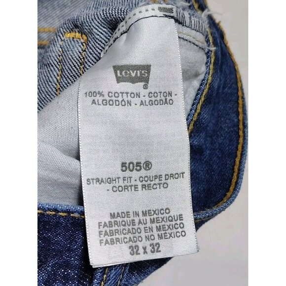 Vintage Levi's 505 Straight Fit Men's Jeans Size 32x32 Dark Wash Denim Cotton - Picture 4 of 13